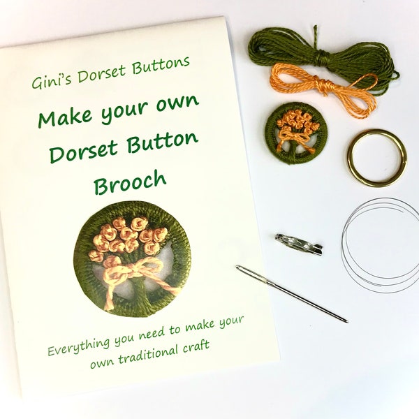 Dorset button kit orange flower posy -  Gini winner Kirstie’s Handmade Christmas