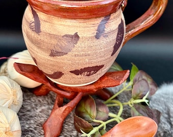 Handmade Pottery Coffee Mug, Stoneware Artisan Glaze, 16 oz