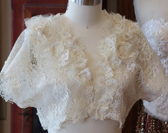 wedding bolero jacket wraps shrug lace coat bridal cover up antique lace ivory boho alternative wedding woodland wedding shrug