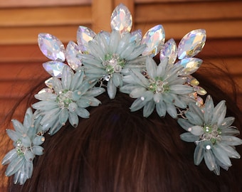 Handmade wedding tiara wedding crown fairy woodland celtic camelot crown flower headband