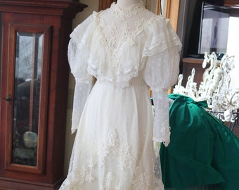 1970s Victorian inspired wedding dress