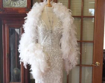 Heavily BEADED Flapper art deco gatsby wedding dress 1920s sexy wedding dress