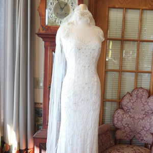 1920s inspired Flapper beaded wedding dress Downton abbey bridal gown ivory white beaded sexy bridal