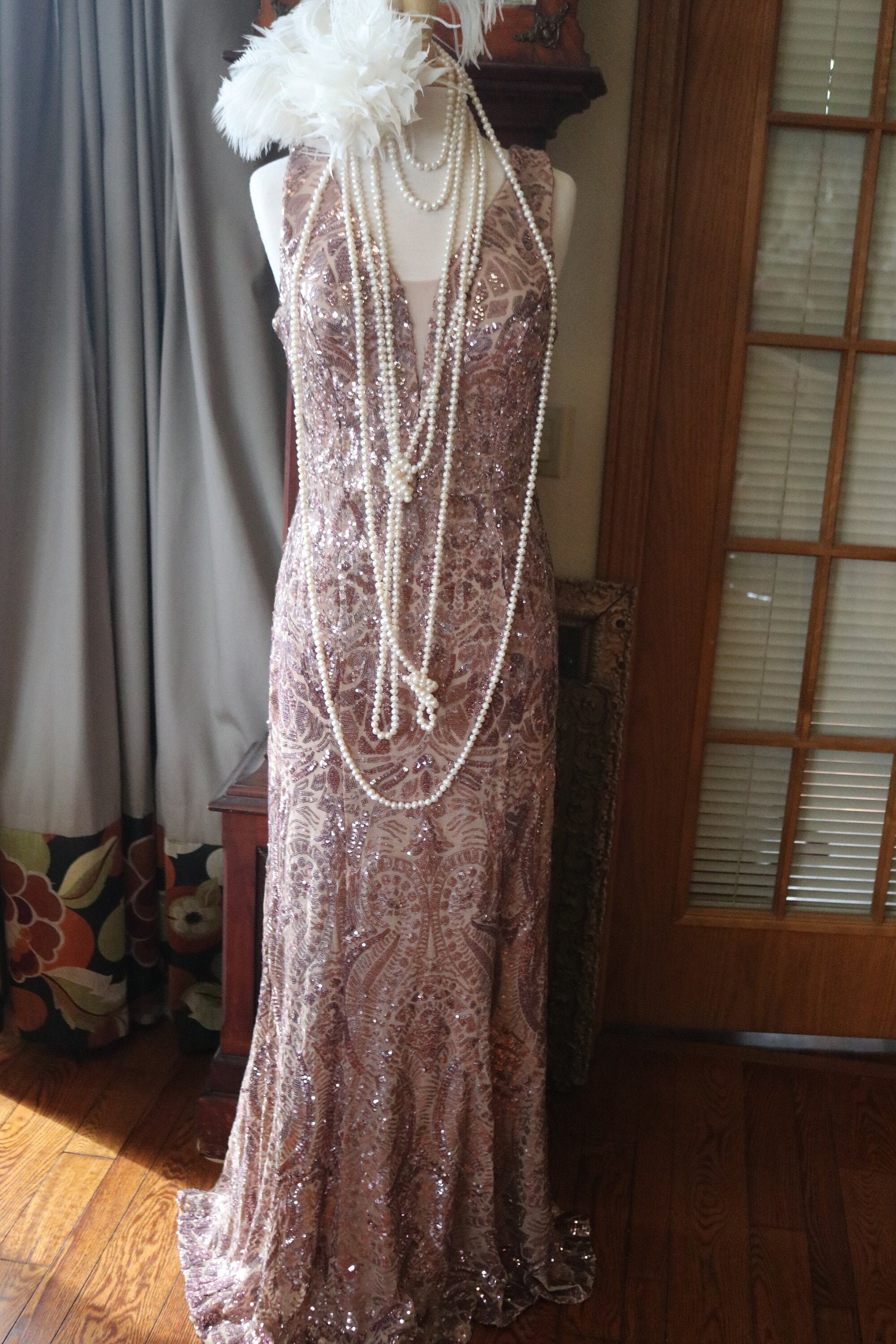 silver reception dress