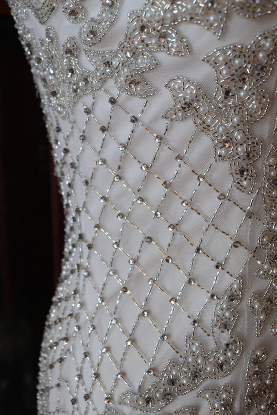 1920s styled Wedding heavy rich beaded pearl  rhi… - image 7