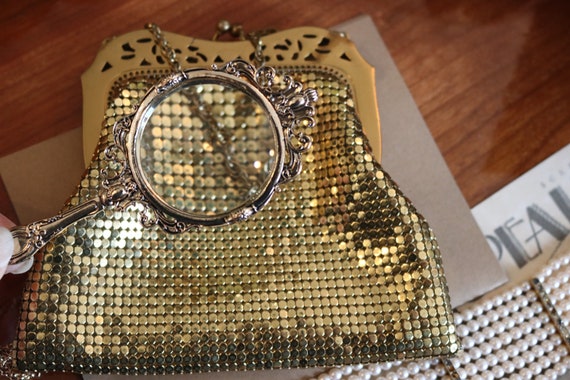 Gold vintage antique wedding cocktail purse bag e… - image 8