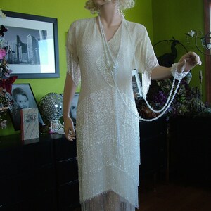 1920s Flapper Fringed wedding dress Great Gatsby Boardwalk Empire Reception alternative dress image 1