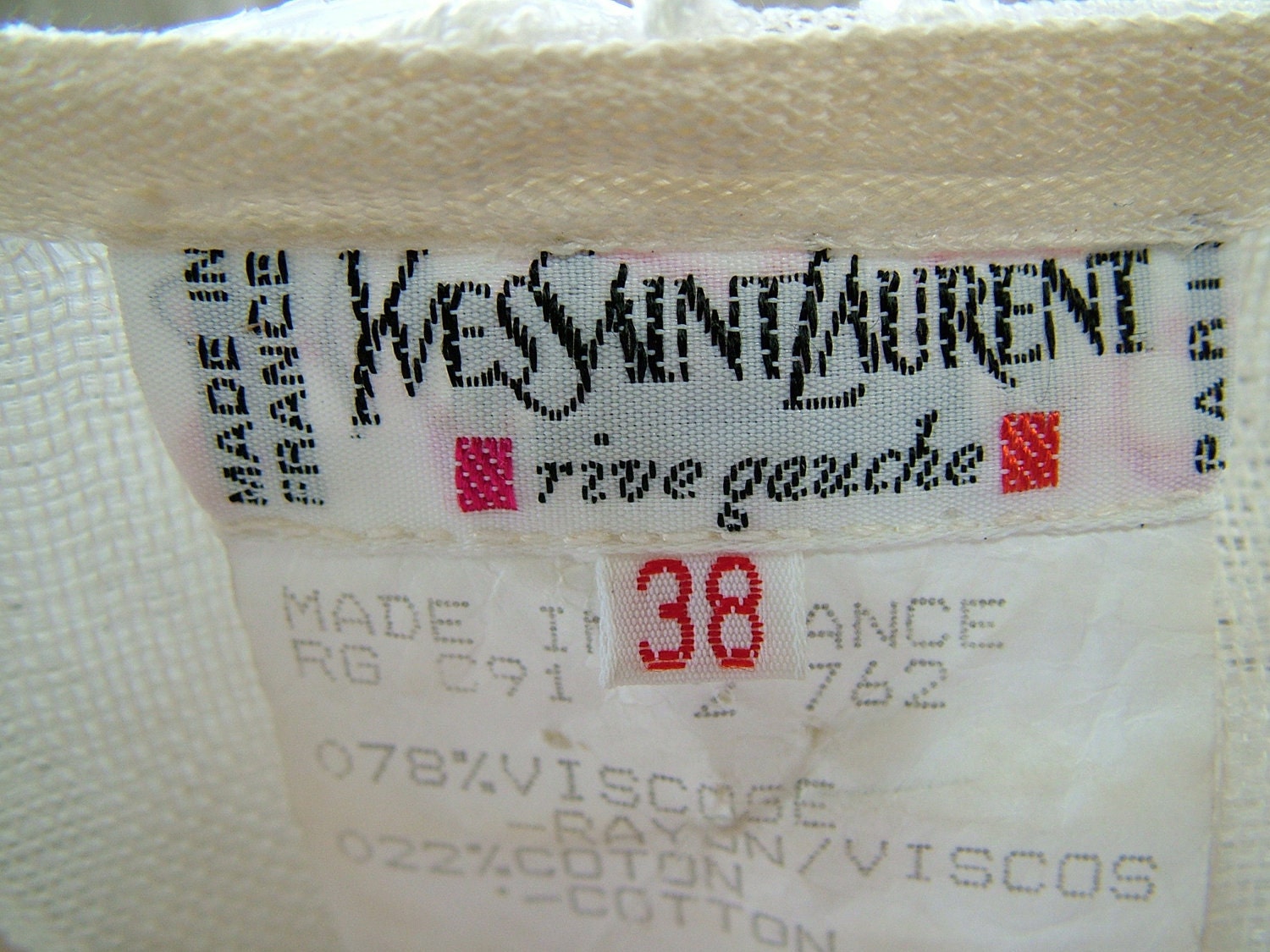 Yves Saint Laurent Vintage Designer Rive Gauche White Rafia Yves Saint Laurent Vintage Designer Rive Gauche White Rafia