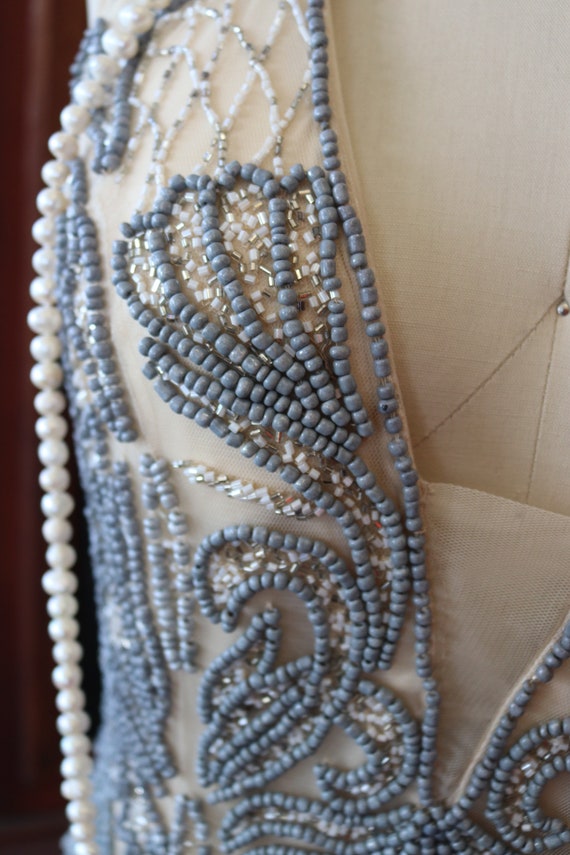 1920s 1930s style flapper beaded dress beaded Dow… - image 7