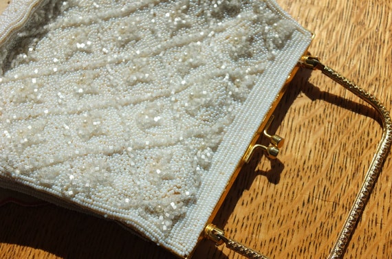 Ivory vintage antique wedding cocktail purse bag … - image 1