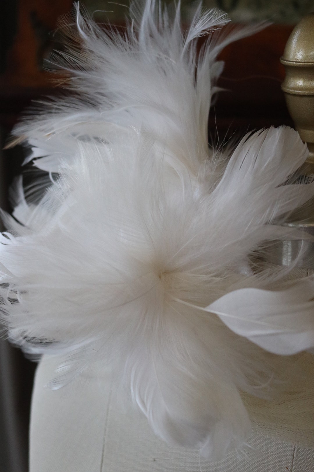 Feathered Large Wedding Hairpiece Headband Tiara Veil Wedding Veil ...