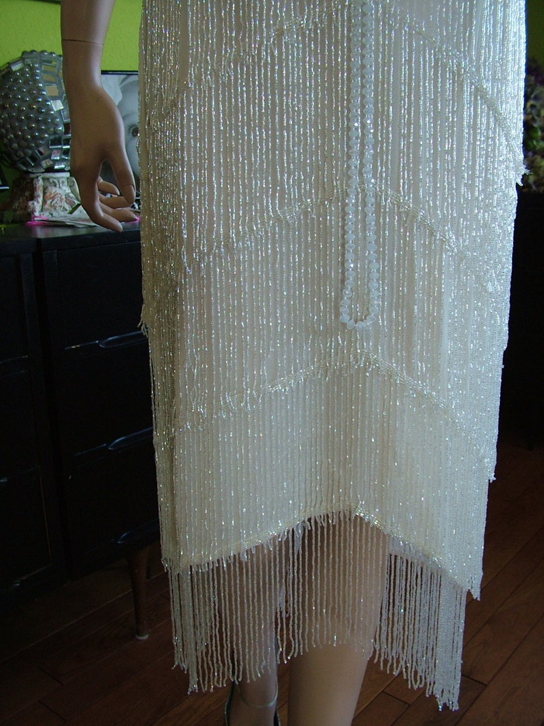 1920s Flapper Fringed wedding dress Great Gatsby Boardwalk Empire Reception alternative dress image 2