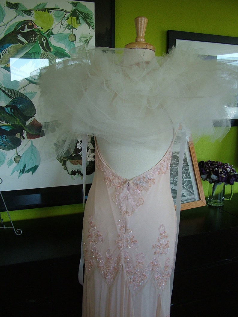 tulle with lace appliques