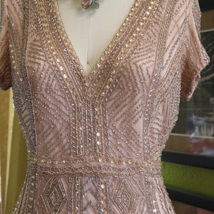 Silver gold Fringe art deco Flapper dress Downton abbey bridal silver heavily beaded sexy image 4