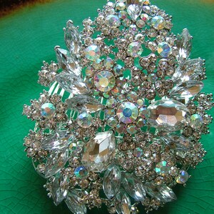 Sparkling Auroura Borealis Rhinestone Hair Comb Wedding Tiara image 4