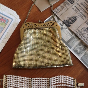 Gold vintage antique wedding cocktail purse bag evening bag wedding dress perfect flapper cocktail purse image 2