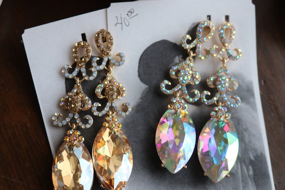 Gold Tone Earrings for Peach Gown | FashionCrab.com