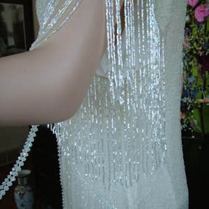 1920s Flapper Fringed wedding dress Great Gatsby Boardwalk Empire Reception alternative dress image 4