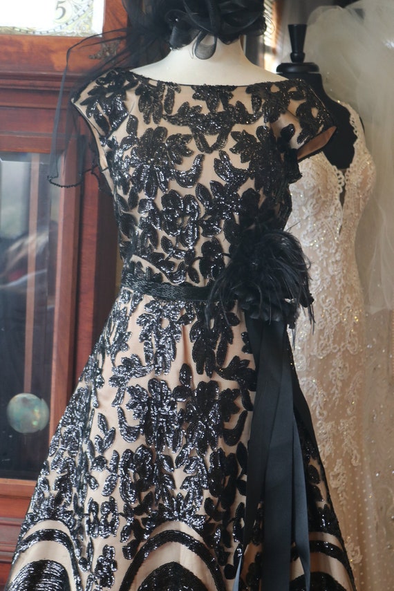 black beaded wedding dress