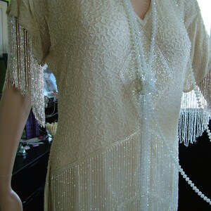 1920s Flapper Fringed wedding dress Great Gatsby Boardwalk Empire Reception alternative dress image 5