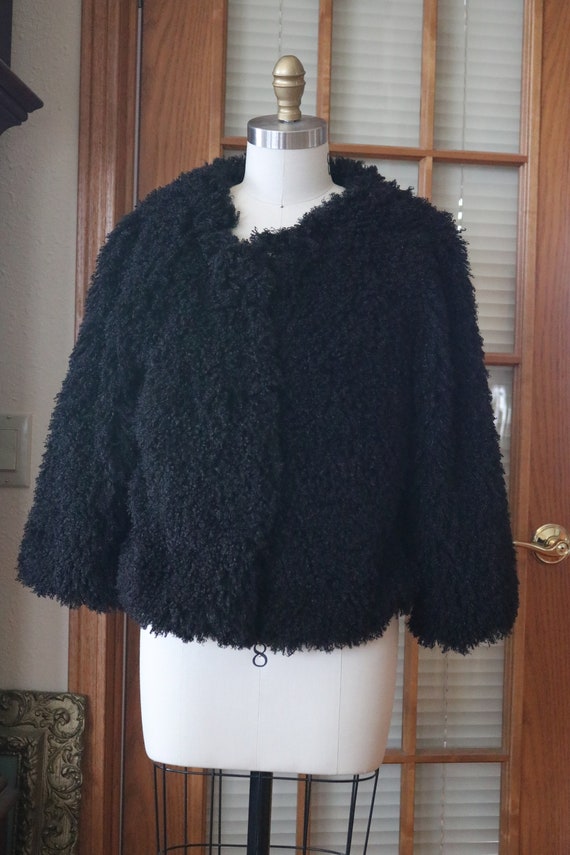 Curly fluffy Chubby Jacket 30s 40s style wedding c