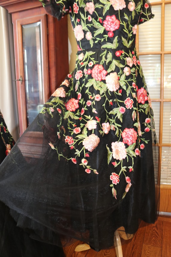 Black Floral Wedding Dress Embroidered Alternative Bridal Black Floral Wedding Dress Embroidered Alternative Bridal