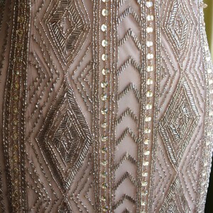 Silver gold Fringe art deco Flapper dress Downton abbey bridal silver heavily beaded sexy image 7