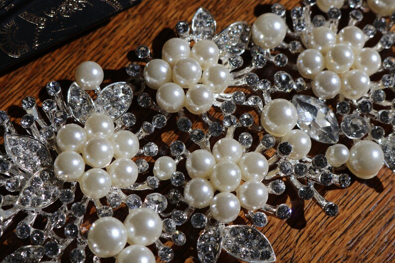 Pearl rhinestone wedding bridal headpiece tiara hair jewelry