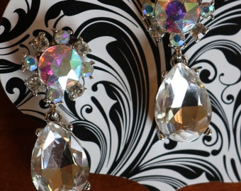 Wedding earrings rhinestone chandelier earring art deco jewelry 1920s 1930s great gatsby downton abbey rhinestone