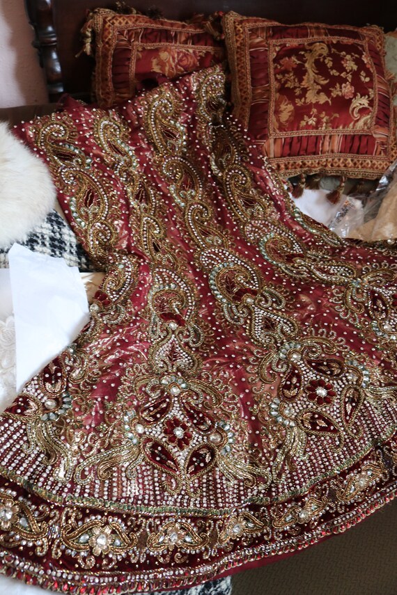 Wedding dress Indian Vintage Women Wedding Leheng… - image 6