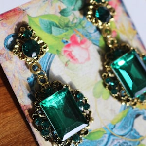 Emerald green Art Deco 1920s 1930s inspired remarkable Chandelier Earrings weddings evening or Prom Jewelry 1920s art deco