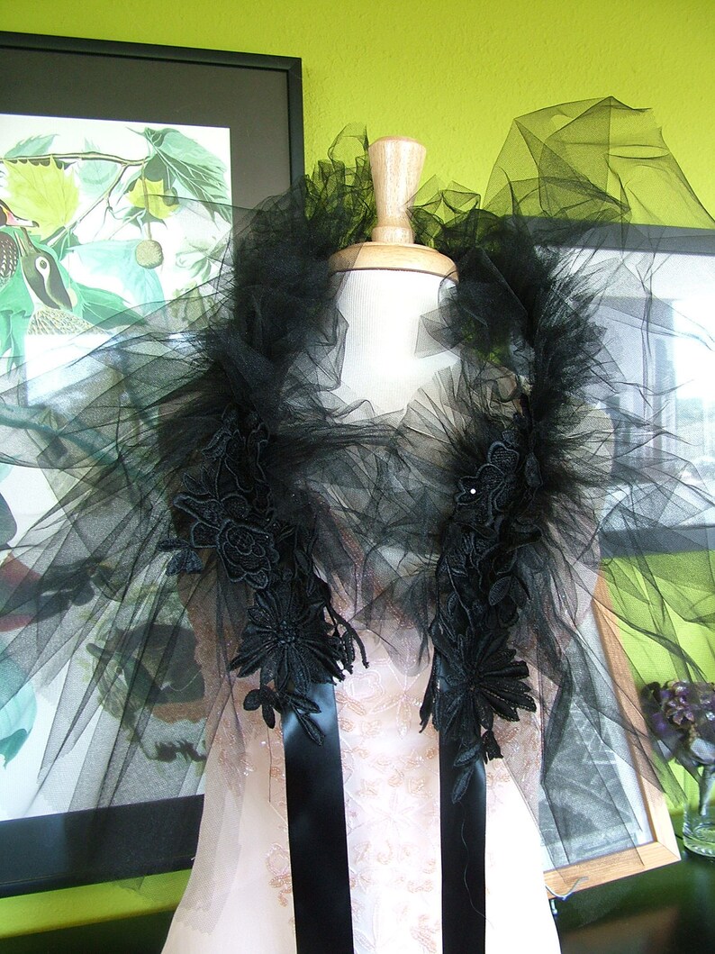 tulle with lace appliques