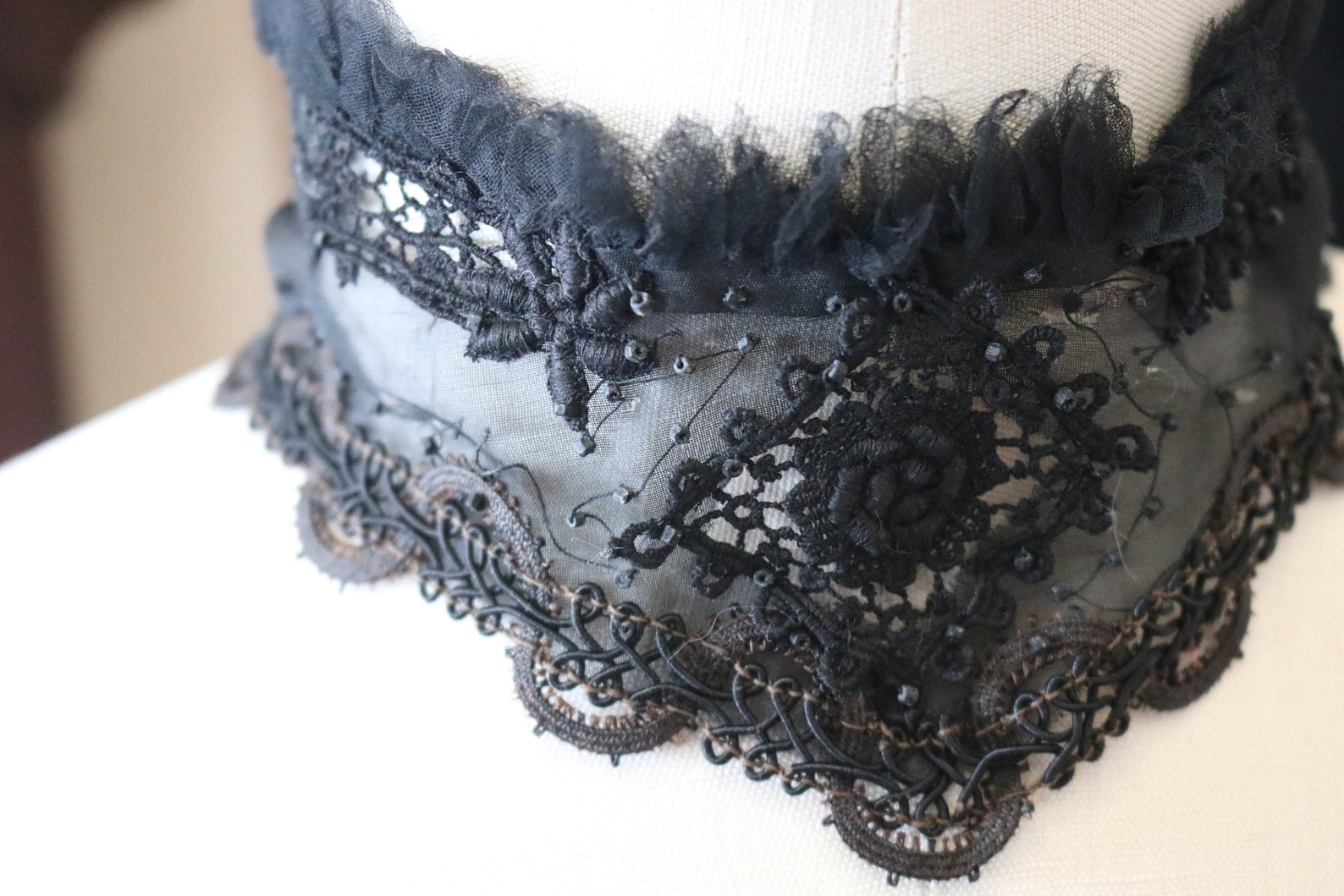 Victorian Black Lace Steampunk Choker Gown Collar Black - Etsy