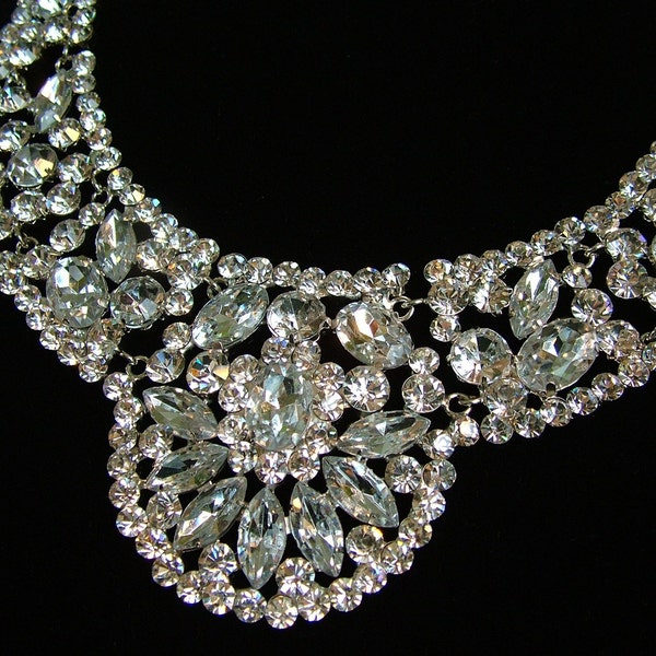 1930s Rhinestone Vintage Inspired Necklace jewelry with Art deco flair