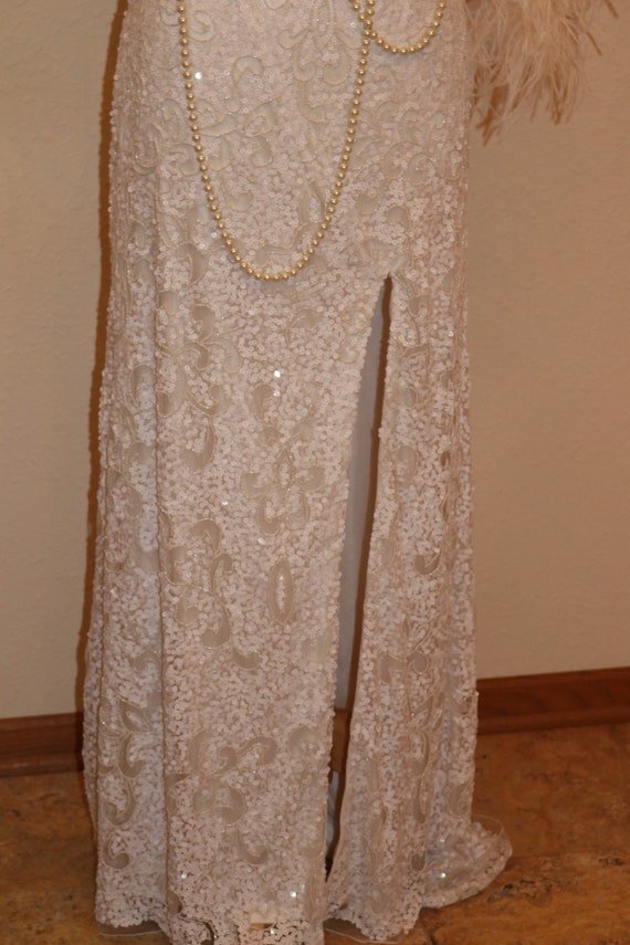 SALE Wedding dress beaded lace 1920s 1930s art de… - image 7