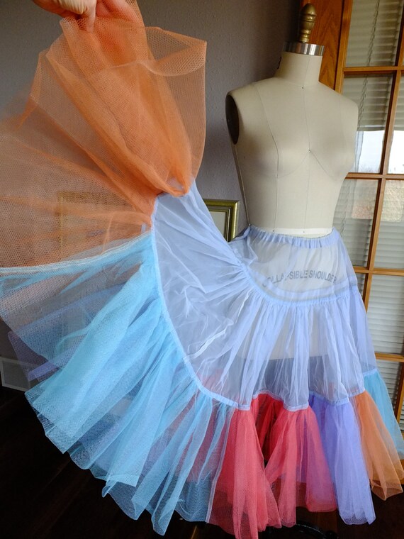 Petticoat 1950s Multicolored Petiticoat Cocktail Length Etsy