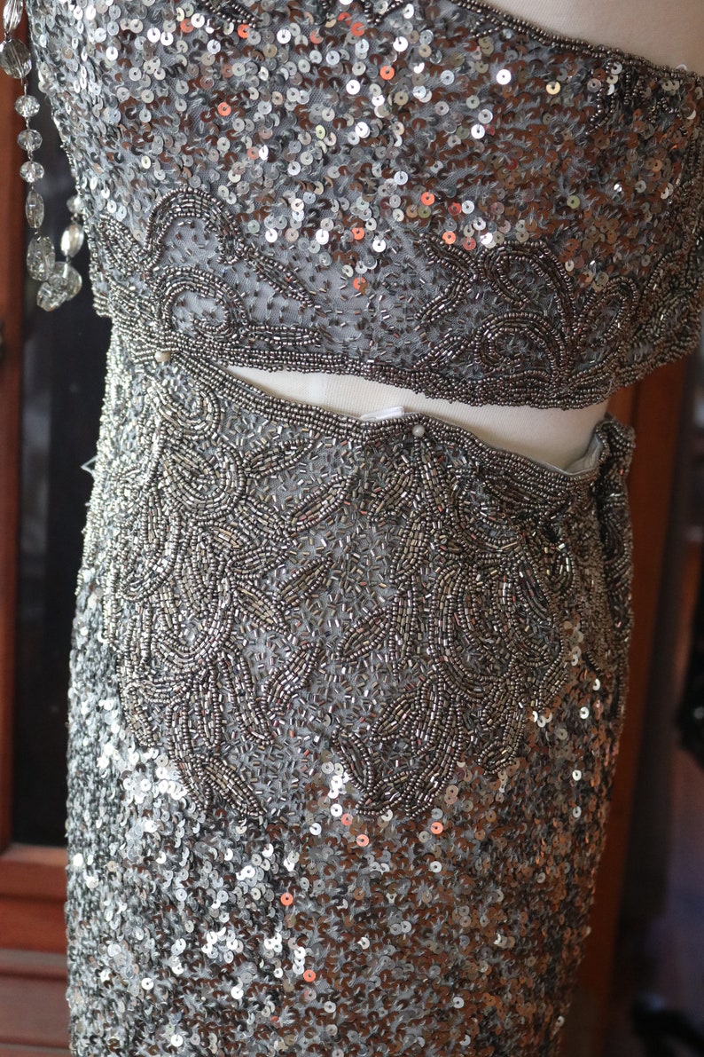 1920s Inspired Flapper Beaded Wedding Dress Downton Abbey - Etsy