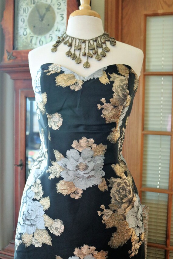 gold black wedding dress