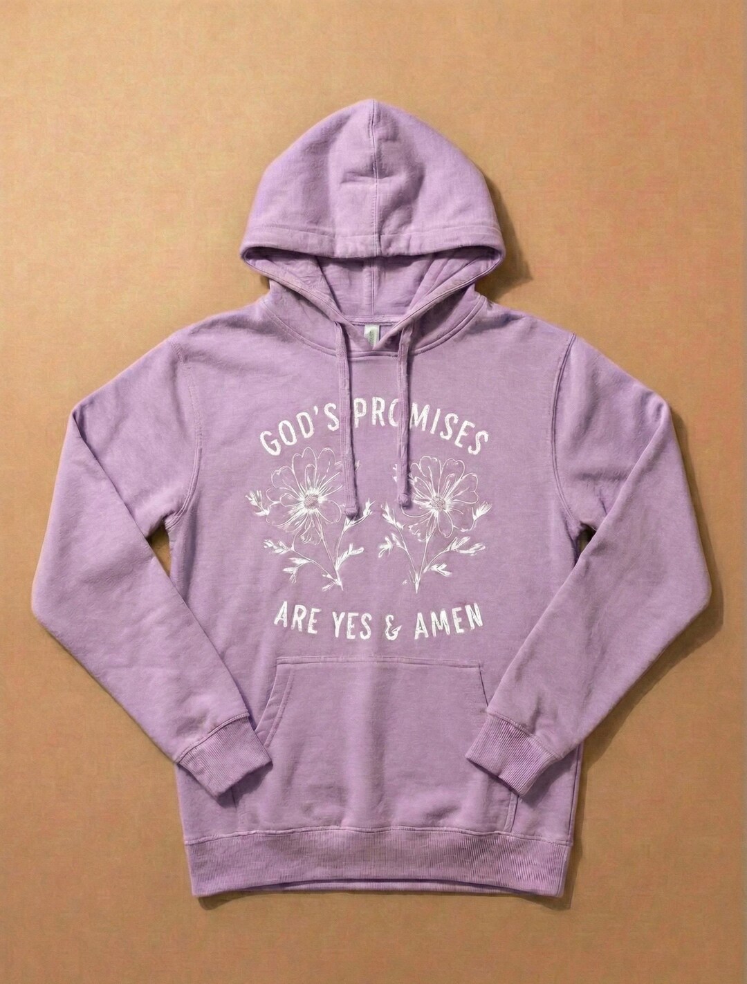 God’s Promises Are Yes & Amen, Block Letter With Floral Design Hoodie ...