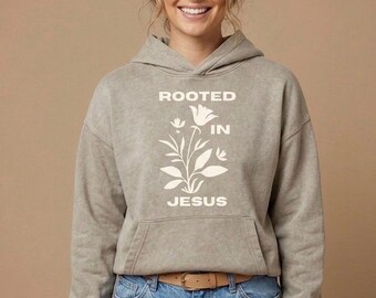 Radicati in Gesù, Felpa con cappuccio dal design floreale