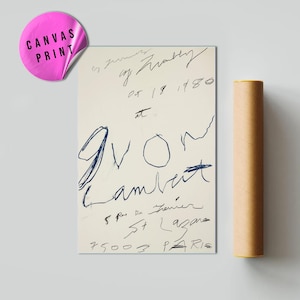 Cy Twombly Exhibition Poster Print, Yvon Lambert Gallery 1980, Abstract Paris Wall Art, Contemporary Giclee Canvas Poster