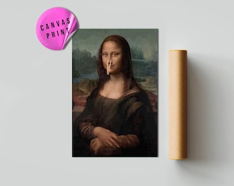 Funny Bathroom Wall Art, Toilet Humour Gift for Artist, Funny Bathroom Print Art, Mona Lisa Clothespin, Womans Bathroom Humor, Restroom Gift