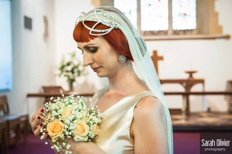 1920's Art Deco Wedding veil Great Gatsby Downton Abbey | Etsy