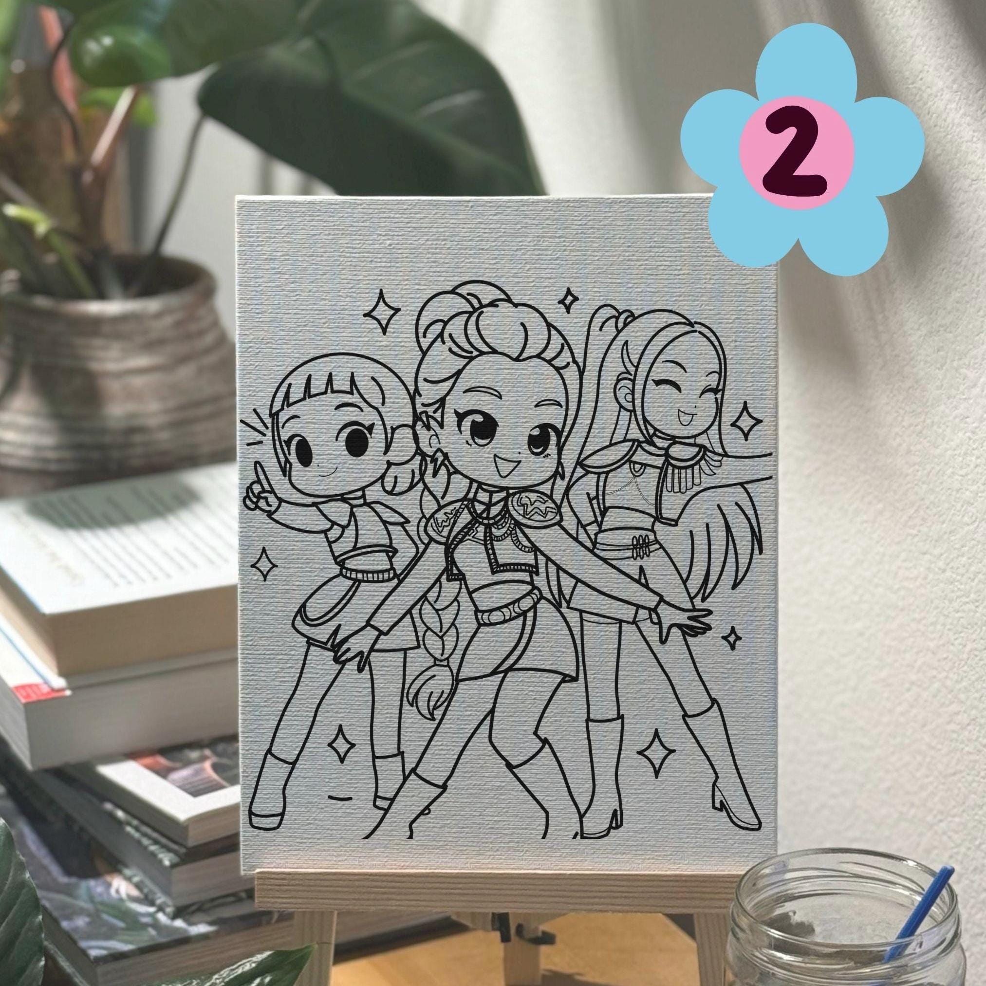 Kpop Demon Hunters Predrawn Canvas Set of 6 8x10 (6