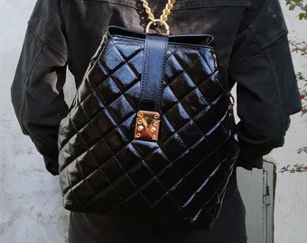 MCM Women's Rucksack aus Leder in Schwarz