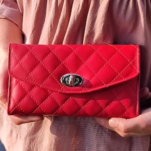Portefeuille de style classique en cuir de veau véritable, porte-cartes élégant, sac bandoulière pour femme, sac tendance intemporel, sac à main fait main en Grèce