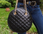 Diamonds Style Round Genuine Leather Shoulder Bag, Quilted Elegant Large Bag, Minimalist Round Bag, Women Handbag, Eternal Fashion Bag