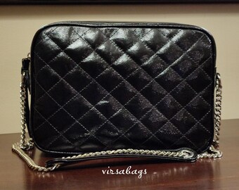 Bolso de charol auténtico, bolso bandolera acolchado brillante, bolso de noche elegante, bolso rectangular grande, bolso griego de lujo hecho a mano