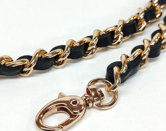 9 mm dunne lederen band, verstelbare kettingriem, vervangende riem, selecteer lengte, alle kleuren voor leer en ketting beschikbaar