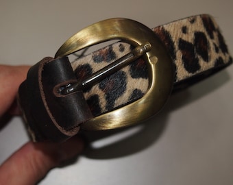 Cinto feminino de couro com estampa animal, cinto de couro legítimo, cinto de couro para quadril, cinto estilo leopardo, cinto de couro de alta qualidade, feito na Grécia